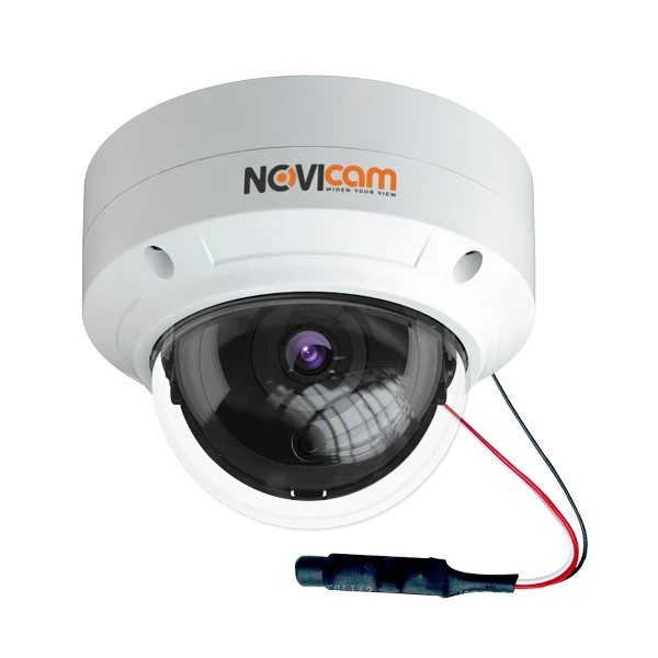 NOVIcam N52VP (3.6) Вандалозащищённая всепогодная купольная IP видеокамера с ИК подсветкой (5 Mp)+Микрофон AM16