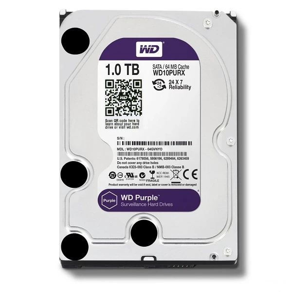 WD10PURZ Жесткий диск WD Purple, 1Тб, HDD, SATA III, 3.5"