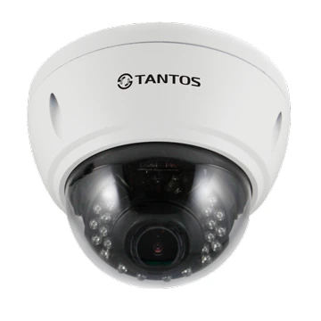 Tantos TSi-Ve4VPA (2.8-12) Видеокамера купольная компактная антивандальная уличная с ИК подсветкой (4 Mp)